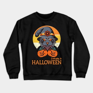 everyday is halloween scary cat Crewneck Sweatshirt